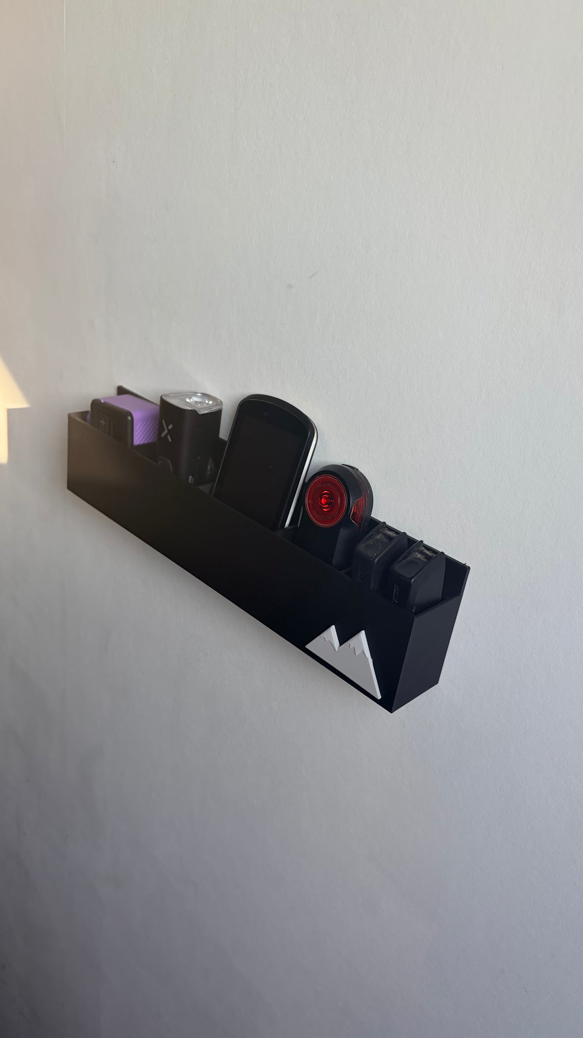 Opbergsysteem voor gps, lampen en sram accu’s