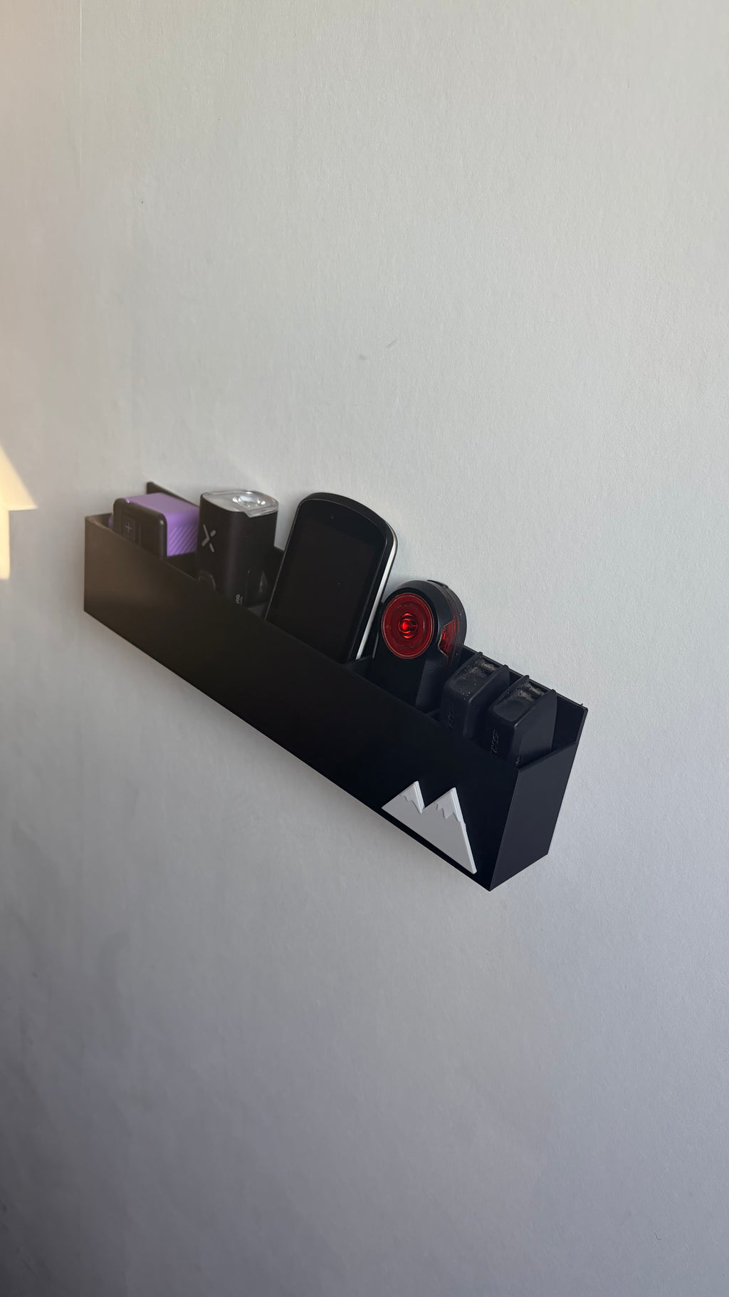 Opbergsysteem voor gps, lampen en sram accu’s
