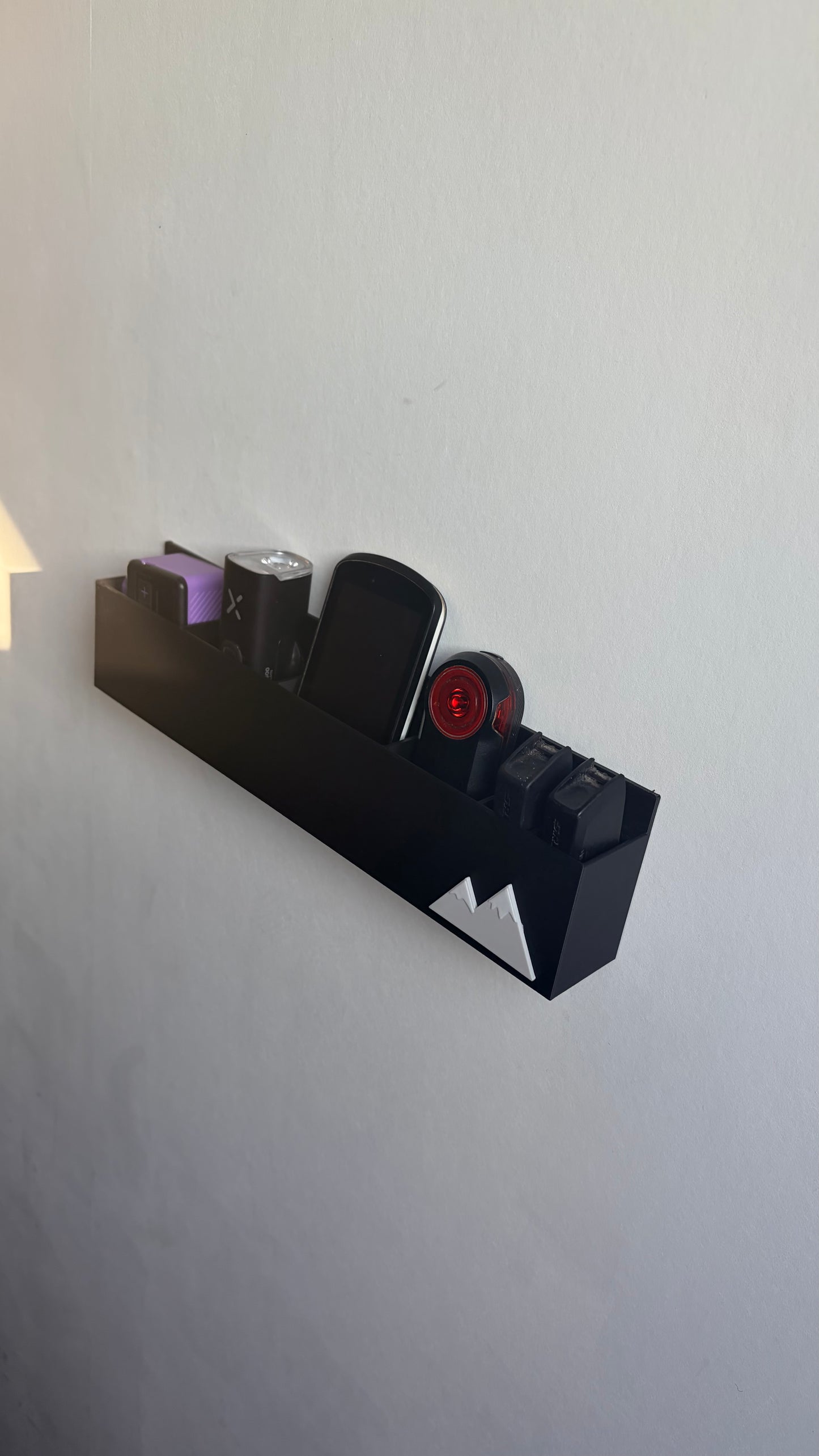 Opbergsysteem voor gps, lampen en sram accu’s