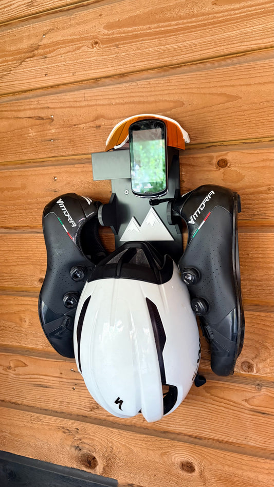 Muurbeugel - Geschikt voor helm, fietsschoenen, (sport)bril en gps
