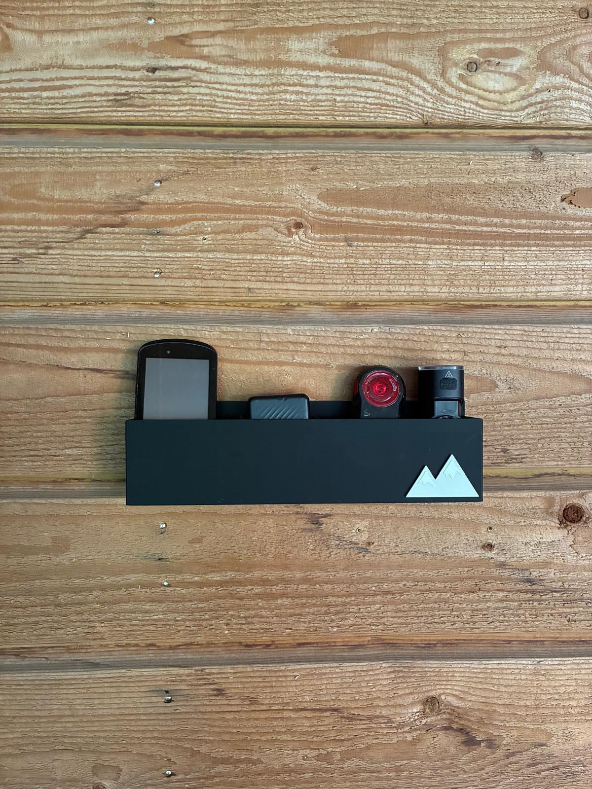Opbergsysteem voor gps, lampen en fiets accessoires