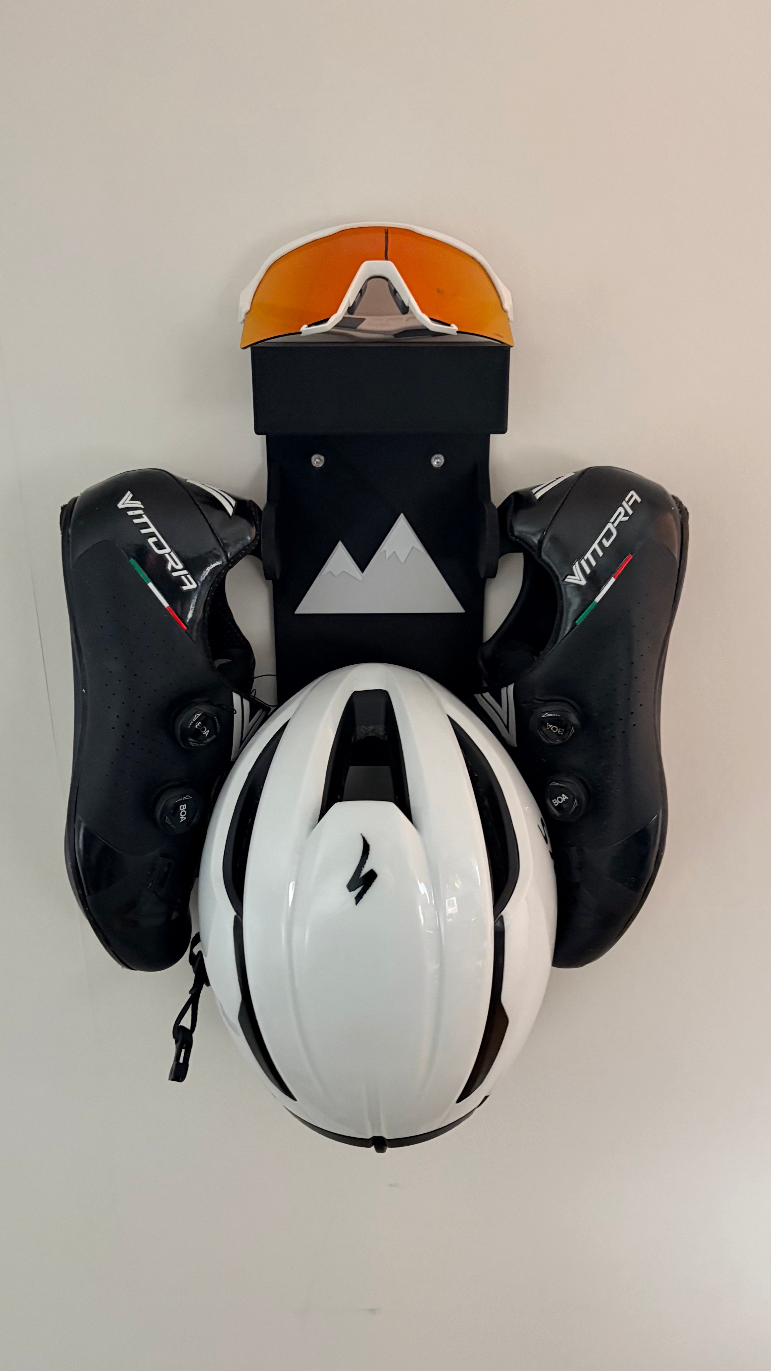 Muurbeugel - Geschikt voor helm, fietsschoenen en (sport)bril